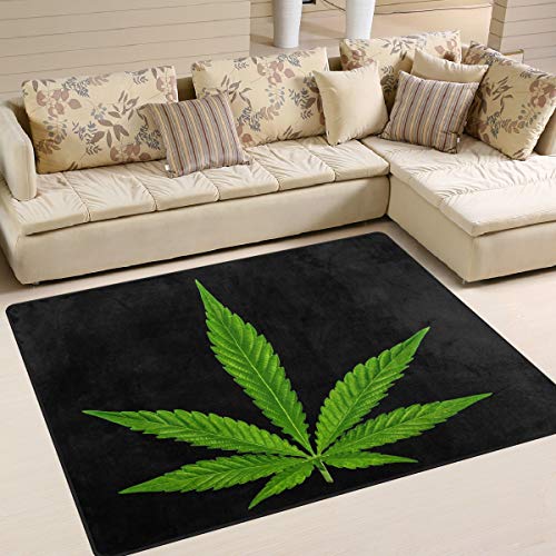 Naanle Marihuana-Leave, rutschfester Teppich für Wohnzimmer, Esszimmer, Schlafzimmer, Küche, 100 x 150 cm