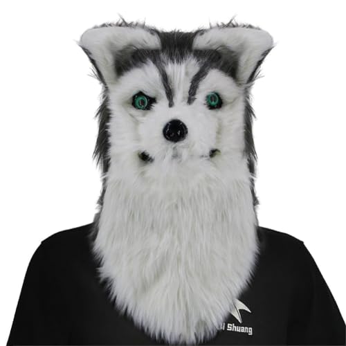 Swetopq Plüsch Tierkopfmaske Beweglicher Mund Hundemaske Halloween Party Cosplay Kostüm Mundbeweger Hundemaske Für Damen Und Herren Geschenke Mundbeweger Tiermaske Mundbeweger Maske Bewegliche