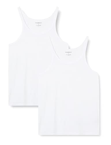 Emporio Armani Underwear Herren 111612CC722 Schlafanzugoberteil, Weiß Bianco 04710, Large (2erPack)
