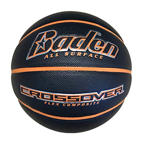 Baden Crossover Basketball, Schwarz/Orange, Größe 7