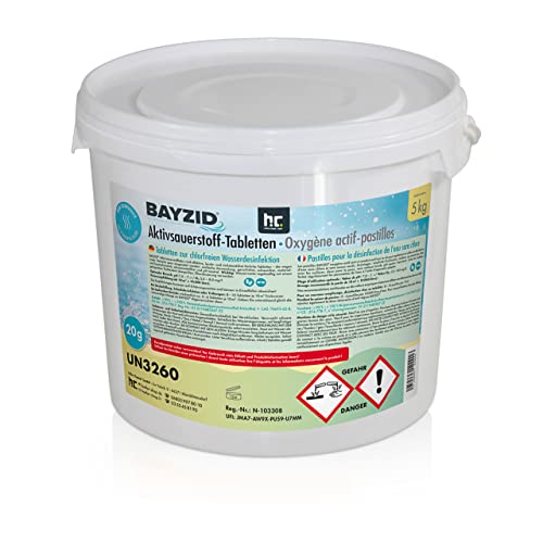 2 x 5 kg BAYZID® Aktivsauerstoff Tabletten 20g für Pools - Schwimmbadpflege ohne Chlor chlorfrei