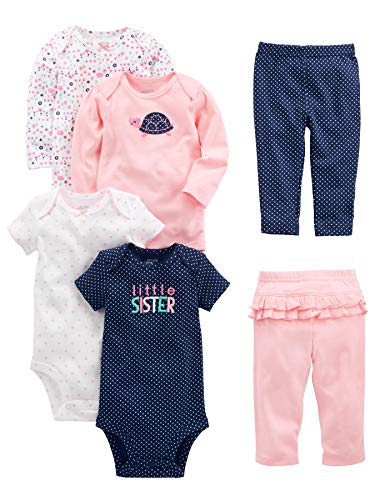 Simple Joys by Carter's Baby Mädchen (0-24 Monate) Bekleidungsset rosa Pink/Navy Ruffle 3 - 6 Months