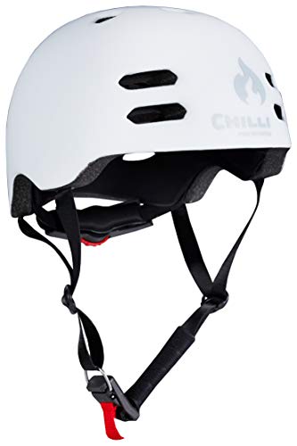 Chilli Pro Scooter In-Mold Helm Weiß | Hohe Sicherheit Dank moderner Schutztechnologie | Langlebiger Roller-Helm mit bequemer Polsterung für EIN perfektes Fahrgefühl | Größenverstellbar (L)