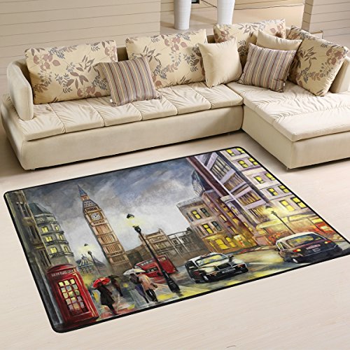 Naanle Teppich für Wohnzimmer, Esszimmer, Schlafzimmer, Küche, 50 x 80 cm, Multi, 120 x 180 cm(4' x 6')