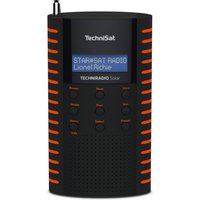 TechniSat TechniRadio Solar tragbares DAB Radio (DAB+, UKW, Kopfhöreranschluss, Aufladung über Solarpanel, IPX 5 spritzwassergeschützt) schwarz/orange