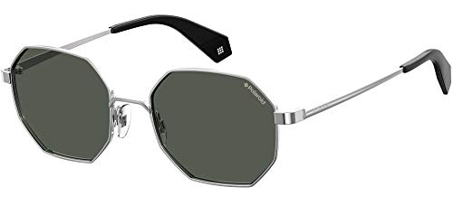 Polaroid Unisex-Erwachsene Pld 6067/S Sonnenbrille, Mehrfarbig (Silv Blk), 53