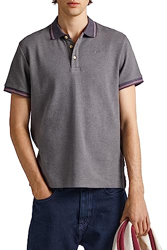 Pepe Jeans Herren Lisson Polo Shirt, Grey (Thunder), L