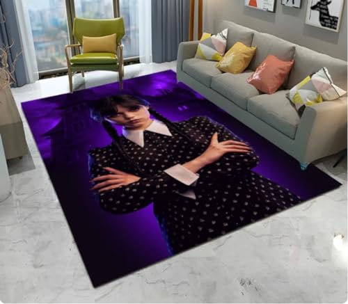 KIESEY Horror TV Teppich Teppich für Wohnzimmer Schlafzimmer Sofa Türmatte Dekor, Bereich Teppich rutschfeste Bodenmatte 50x80cm