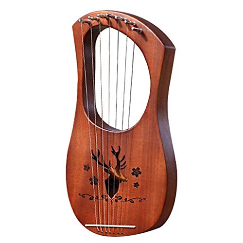 Nicfaky 7-Saitige Lyre Harfe Mahagoni Massive Holz Metall Saiten Saiten Instrumente
