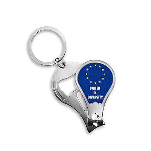 Diversification Unification Slogan Europe Fingernagel Clipper Cutter Opener Keychain Schere