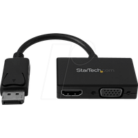 StarTech.com Reise A/V Adapter: 2-in-1 DisplayPort auf HDMI oder VGA Konverter, DP zu HDMI / VGA Adapter im kompakten Design