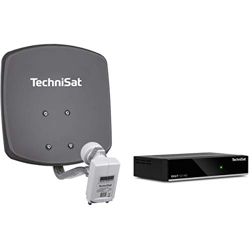 TechniSat DigiDish 33 grau Komplettanlage (Twin) inkl. Digit S3 HD, 10 m Kabel