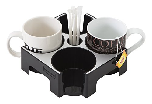 ALBA Spender Universal-Kaffeepads Aluminium Grau Metall und schwarz, Aluminium, Gris métal et Noir, 20,6 x 20,6 x 6 cm
