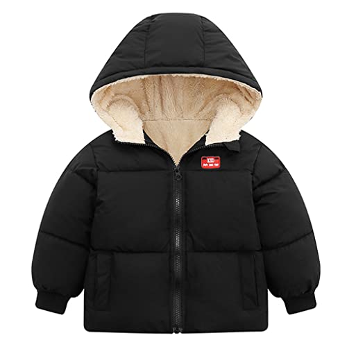 Baby Jacke mit Kapuze Kinder Winter Mantel Jungen Mädchen Oberbekleidung Outfits Schwarz 2-3 Jahre
