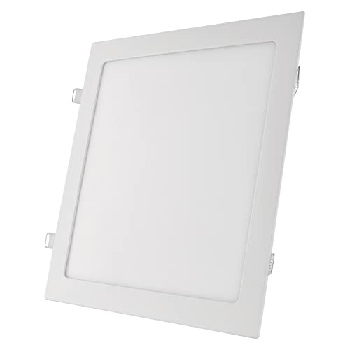 EMOS LED Panel 25 W, quadratische 2000 lm Einbauleuchte, Deckenleuchte in Weiß mit Durchmesser 30 cm, extra flach, Einbautiefe 2,1 cm, Lichtfarbe warmweiß 3000 K, inkl. LED-Treiber