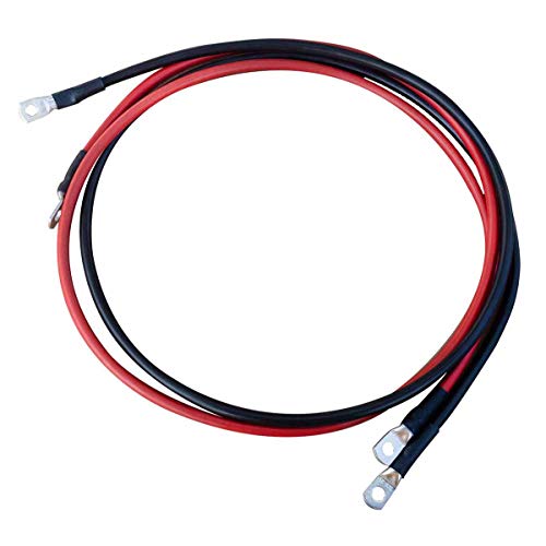 ECTIVE Wechselrichter-Kabel – M8/M8, 2m, rot/schwarz, Kupfer, 35 mm² - Batteriekabel, Kabel-Satz, Kabel für Wechselrichter 1000W mit Ringösen für 12V Batterie, Versorgungsbatterie, Autobatterie