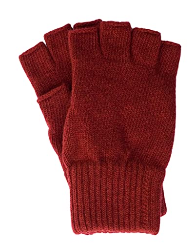 FosterNatur, Herren Handschuhe Fingerlos, 100% Wolle (9,5, Russet Red)