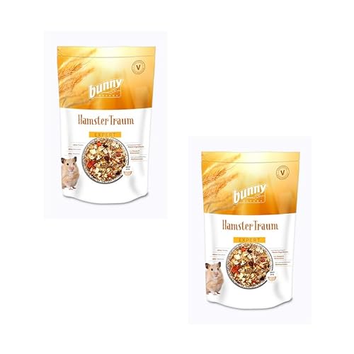 Bunny HamsterTraum Expert | Doppelpack | 2 x 500 g | Alleinfuttermittel für Hamster | Ohne Pellets, ohne Extrudate, Plus Vitamine | Mit schmackhaften Mehlwürmern und Sesam