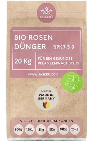 JASKERS® Langzeit Rosendünger Bio 20 Kg | Optimaler Dünger Für Rosen - Stärkt Und Vitalisiert | Nährstoffreicher Rosen Langzeitdünger & In Deutschland Abgefüllt