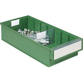 Schubladenbox TRESTON BiOX 4020, 4,2 l, temperatur- & chemiebeständig, Etikett & Schutzschild, B 186 x T 400 x H 82 mm, klimaneutraler Biokunststoff, grün
