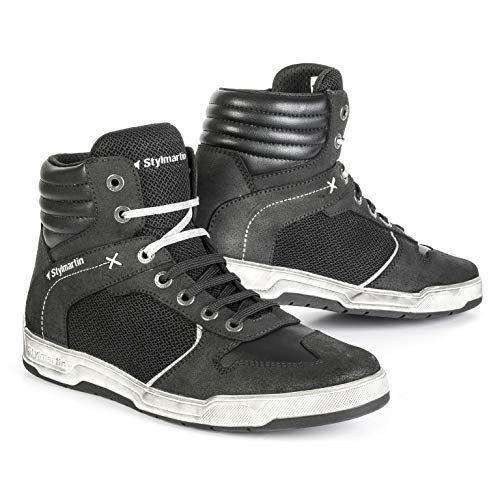 STYLMARTIN Motorradschuhe ATOM Sneaker Mesh schwarz mit Knöchelprotektoren Größe 42