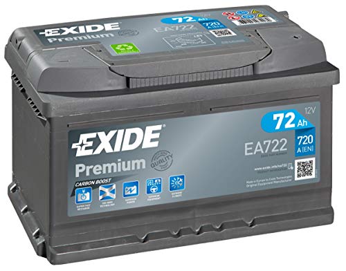 Exide Premium Autobatterie EA722, Typ 100/096, 12 V, 72 Ah, 720 A (bitte vor dem Kauf die Größe überprüfen)