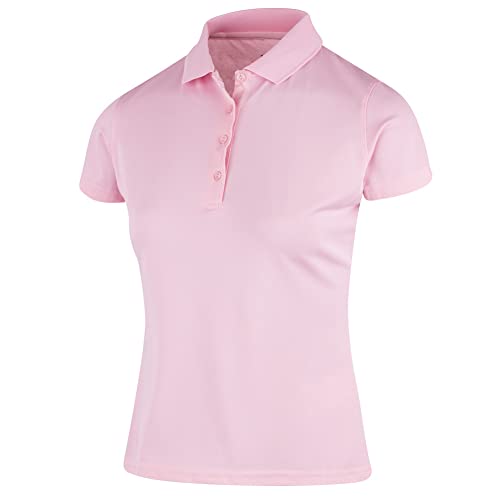 Island Green Damen Golf-Poloshirt, einfarbig, Flatlock-Nähte, 2-Wege-Stretch, Poloshirt