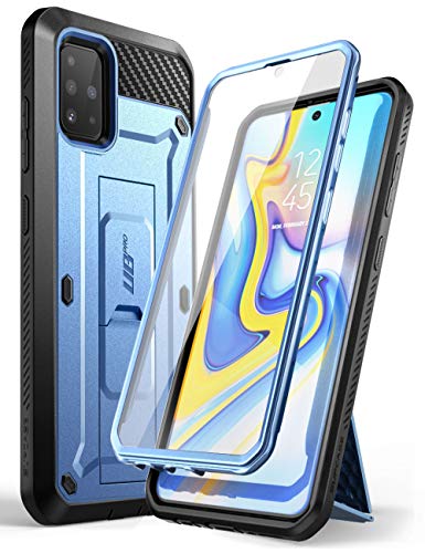 SupCase Hülle für Samsung Galaxy A51 (6.5") Case 360 Grad Handyhülle Outdoor Schutzhülle Bumper Cover [Unicorn Beetle Pro] mit Integriertem Displayschutz, Gürtelclip und Ständer (Blau)