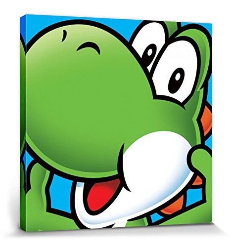 1art1 Super Mario - Yoshi Poster Leinwandbild Auf Keilrahmen 40 x 40 cm