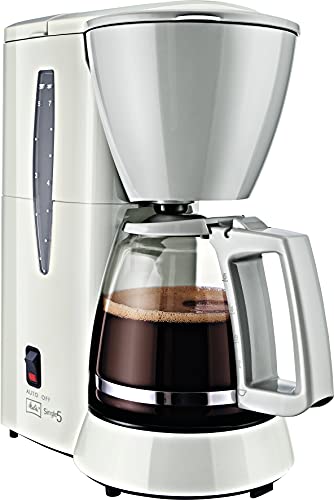 Melitta M 720-1/1 Single5 Kaffeefiltermaschine -Glaskanne mit Tassenskalierung -Tropfstopp weiß/grau