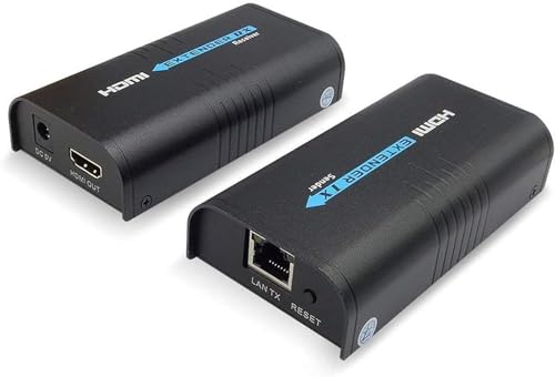 HDMI Extender,100M HDMI Sender und Empfänger über Ethernet Netzwerk Router/Switcher LAN RJ45 CAT5 CAT6-Single Source von 1080P Full HD STB,DVD,PS3 - mit DLP,LCD,LED,Unterstützt TCP/IP über Ethernet