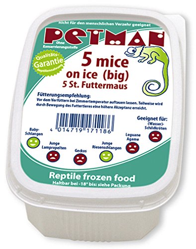 Petman Mice on Ice, 10 x 5 Stk.-Dose, Tiefkühl-Reptilienfutter ohne chemische Zusätze und Konservierungsstoffe
