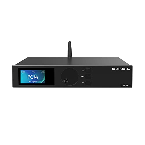 S.M.S.L D300 Hi-Res Digital Audio DAC, ROHM BD34301EKV Flagship Chip, Bluetooth/USB/optischer/koaxialer Eingang, BT 5.0 Apt-X/LDAC HD/Acc/SBC, DSD512 PCM 768kHz/32Bit XMOS XU-208 (mit Fernbedienung)