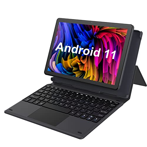 AWOW Tablet 10,1 Zoll Android 11, 2-in-1 Tablet mit Tastatur, 3GB RAM 64GB ROM, Octa-Core, Tablet-PC, 1920x1200 Full HD, WideView, Touch, WiFi, Bluetooth, 6000mAh Akku, 5MP+13MP Kamera, Silbergrau