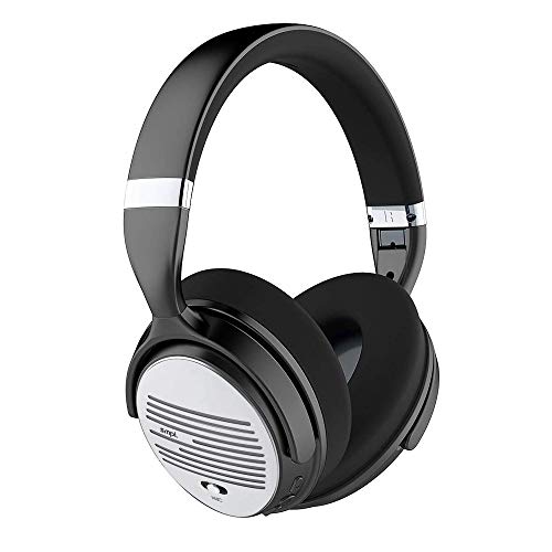 Smpl Noise Cancelling Kopfhörer - Bluetooth-Over-Ear-Kopfhörer, mit Mikrofon zum Anrufen, 16-Stunden-Spielzeit - Silber