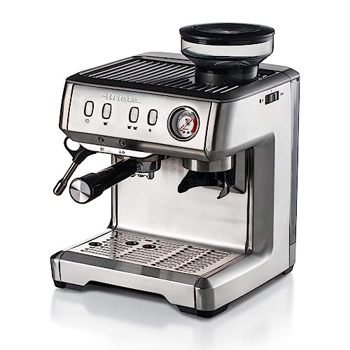 Ariete 1313 Espresso-Vollautomat mit Kaffeemühle für Körner, Staub und ESE, Milchkännchen, Milchkännchen, 1 und 2 Tassen, 1600 W, 2 Liter, 15, Edelstahl