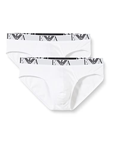 Emporio Armani Underwear Herren 111321CC715 Slip, Weiß (BIANCO/BIANCO 04710), Large (2er Pack)