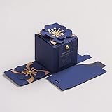 50/100 Stück blaue Blumen Geschenkbox Verpackung Hochzeit Süßigkeiten Box für Gäste Geburtstag Party Gastgeschenke Brautparty Boxen