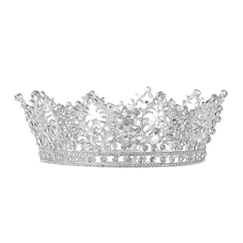 Frcolor Brautkrone Weinlese-Hochzeits-Krone-Kristallrhinestone-Braut-Königin-Tiara mit seitlichem Kamm
