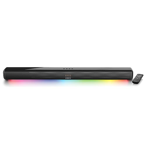 Lenco SB-042 Soundbar - Soundbar mit LED Beleuchtung - HDMI (ARC) - Bluetooth - 2 x 20 Watt RMS - Equalizer - USB - AUX - Fernbedienung - schwarz