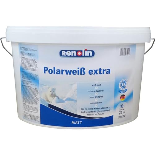 Wilckens 10 Liter Renolin Polarweiß Wandfarbe extra 70m² weiß matt extreme Deckkraft