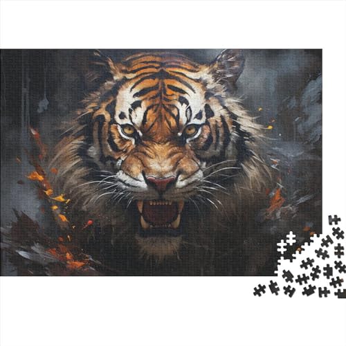 Tiger 1000 Teile für Erwachsene, lustiges Puzzle, Lernspiel, Stressabbau-Spielzeug, Dekoration, Spielzeug, Intellektuell, 1000 Stück (75 x 50 cm)