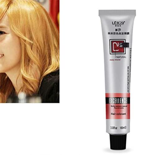 PRDECE Haarfarbe, semi-permanent, lang, Lasing Hair Cream Color Dye Paint Inverted Hair Dye Cream Modeling Tools for Men and Women, Regain Youth for Your Hair (Yellow)