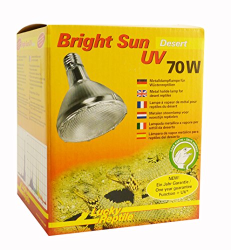 Lucky Reptile BSD-70 Bright Sun UV Desert, 70 W, Metalldampflampe für E27 Fassung mit UVA und UVB Strahlung (Vorschaltgerät erforderlich)