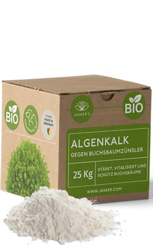 Algenkalk für Buchsbäume 25 Kg – Algenkalk gegen Buchsbaumzünsler - 100% natürliche Widerstandskraft und Regeneration für anfällige Buchsbäume - Buchsbaumdünger und Spritzmittel