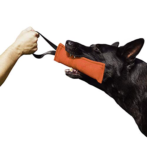 Dingo Gear Baumwolle-Nylon Beißwurst für Hundetraining K9 IGP IPO Obiedence Schutzhund Hundesport, mit Einem Griff 7 x 28 cm Orange S00082