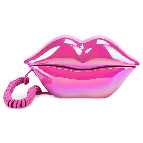 Modisches Lippentelefon, Rose Red Galvanik Flocking Retro Sexy Home Phone, Mund Schnur Festnetztelefon für Dekoration Mädchen Geschenk