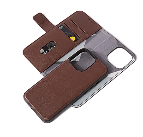 DECODED Detachable Wallet for iPhone 13 Pro (6.1") | Full Grain Leather (Chocolate Brown)