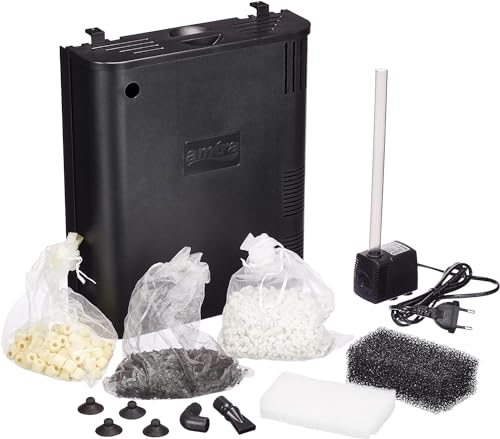 Amtra Filtering Box Black 150 - Interner biologischer Filter für Aquarien mit 520 l/h Pumpe und professionellen Filtermaterialien