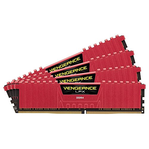 Corsair Vengeance LPX 64GB (4x16GB) DDR4 2133MHz C13 XMP 2.0 High Performance Desktop Arbeitsspeicher Kit, rot